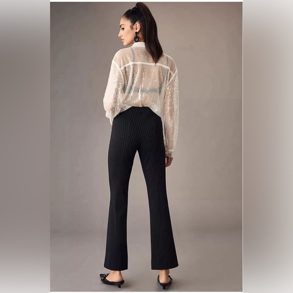 MAEVE Margot Pinstripe Kick Flare Pants - Picture 2 of 10